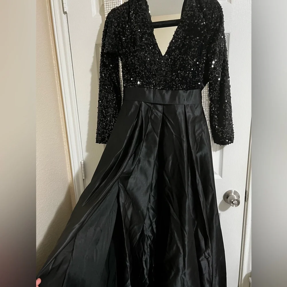 Long Sleeve Black Dress - Picture 2 of 2
